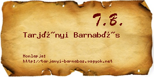 Tarjányi Barnabás névjegykártya
