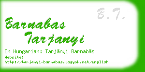 barnabas tarjanyi business card