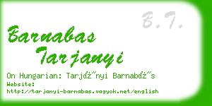 barnabas tarjanyi business card